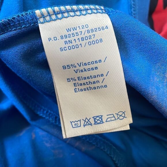 Boden Floral Jersey Wrap Dress Blue 6 - Picture 6 of 7